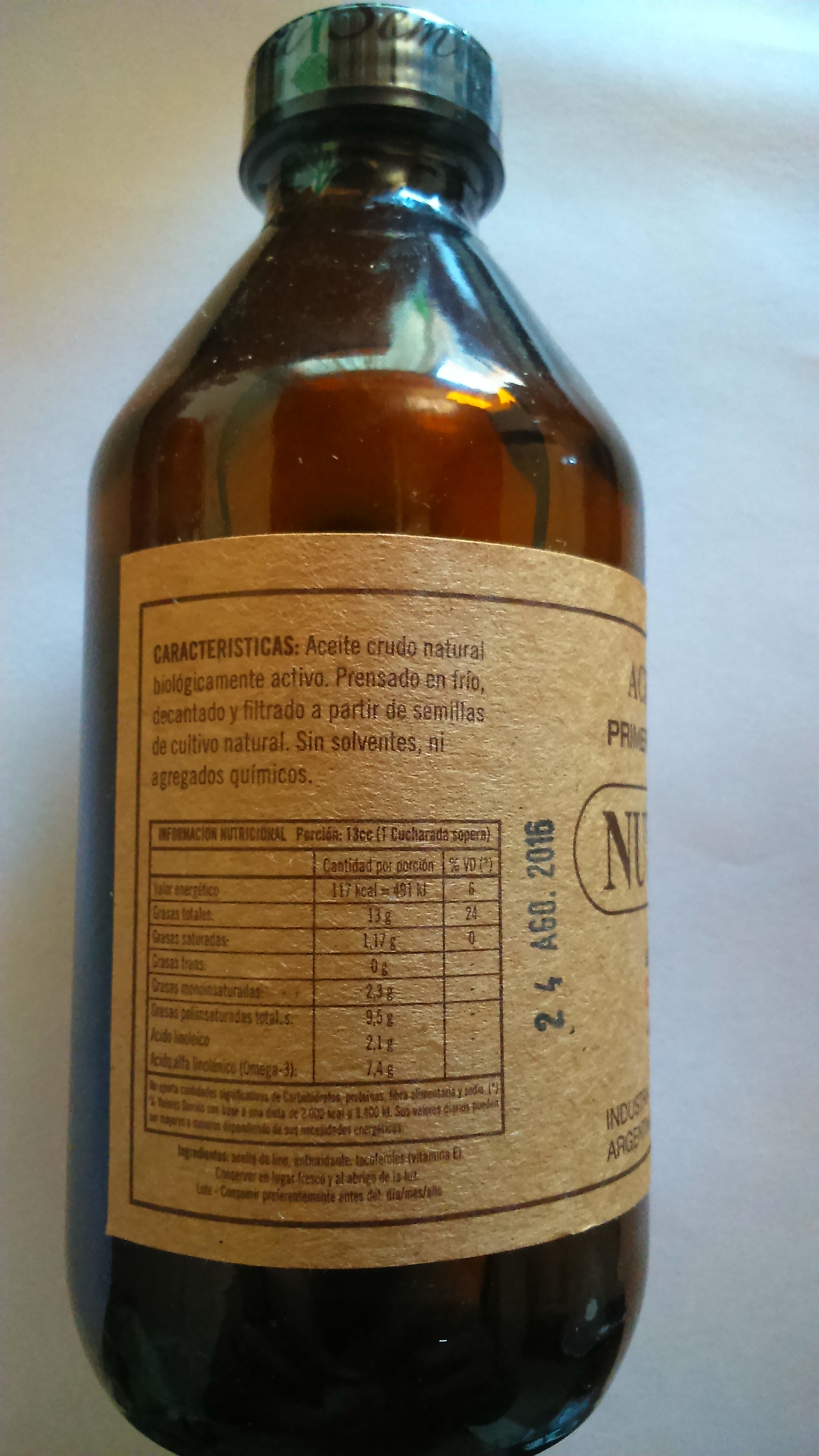 Aceite de lino 1ª presión en frío grande Bio