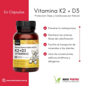 Vitamina K2 + D3 | Protección Ósea y Cardiovascular Natural