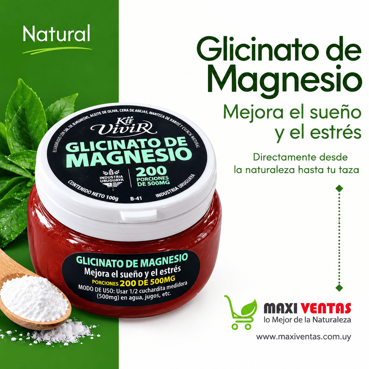 Glicinato de Magnesio polvo 100 gr