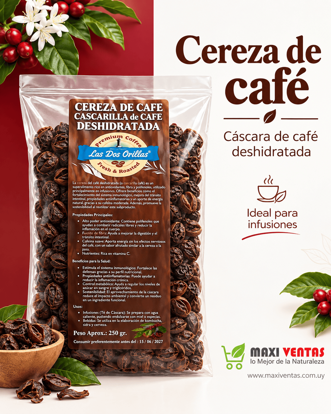 Cereza De Café Cascarilla Deshidratada Las Dos Orillas 250g