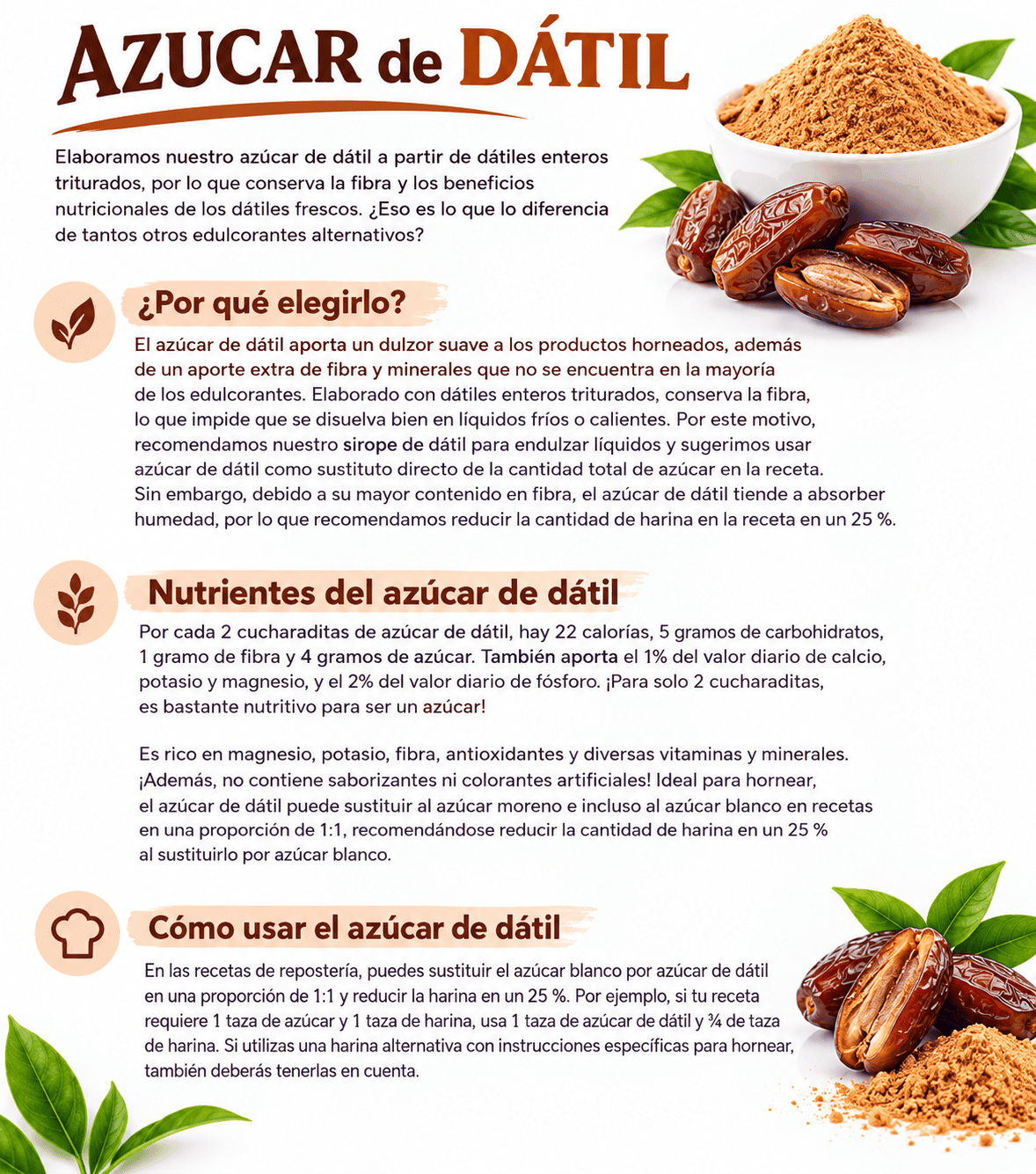 Azúcar De Dátil Organic 120g - Imagen 3